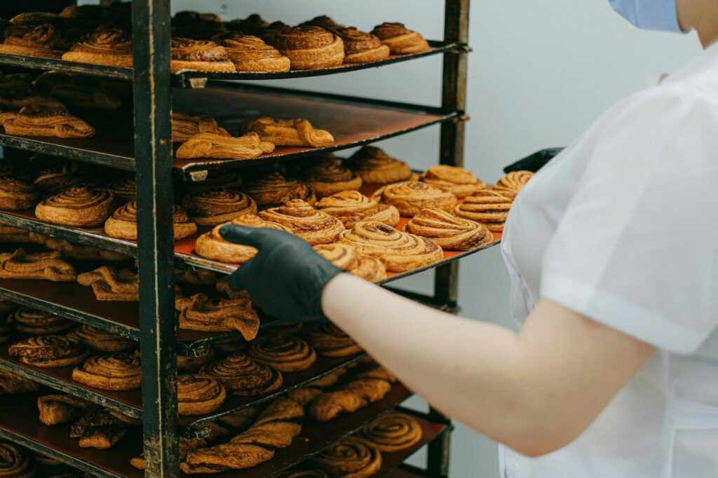 A stack of freshly baked pastries