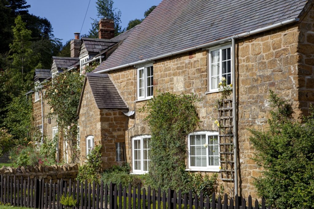 Traditional British cottage in a quaint village